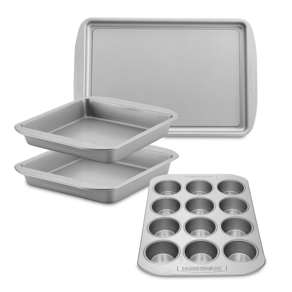 4-Piece Bakeware Cake Cookie and Muffin Pan Set