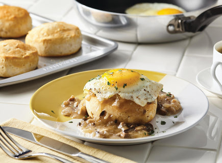 Buttermilk Turkey Gravy over Mashed Potato Biscuits