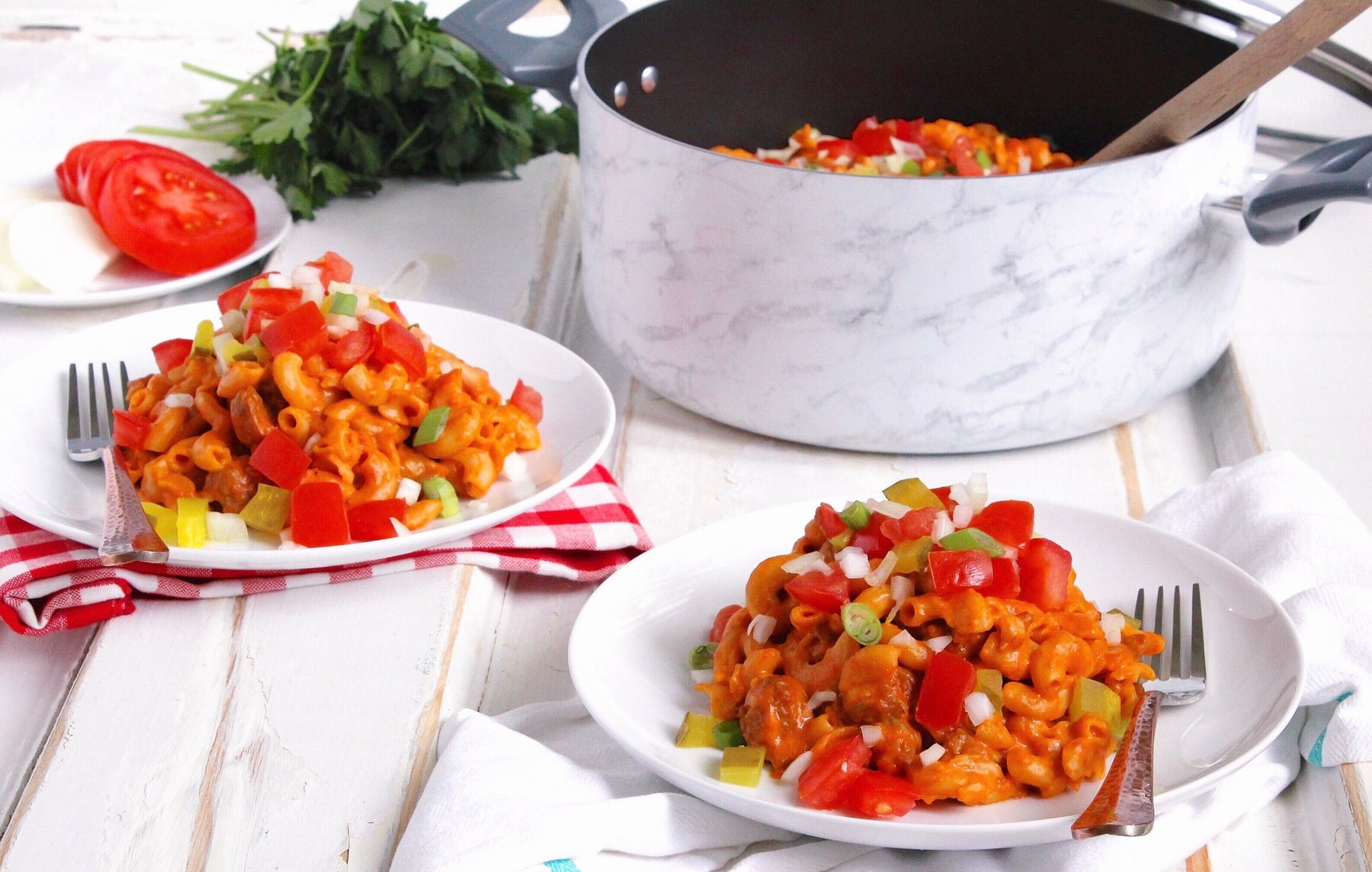 One Pot Cheesy Hamburger Pasta