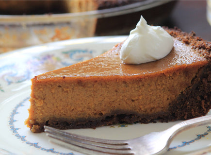 Bourbon Pumpkin Pie with Gingersnap Crust
