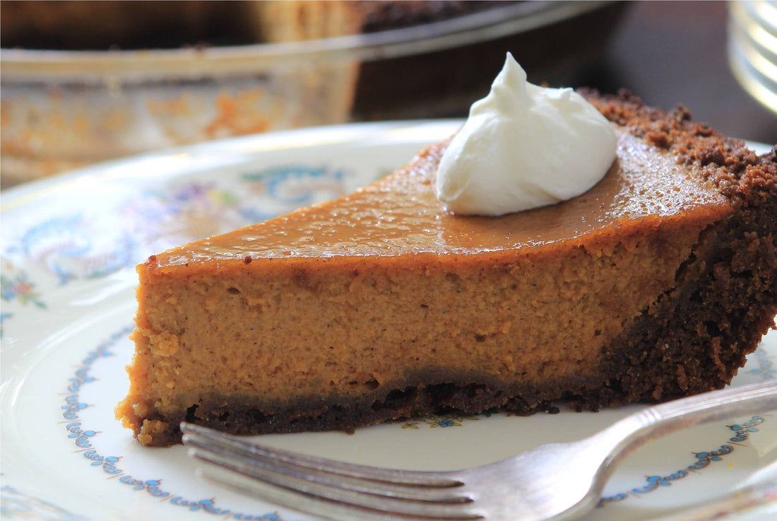 Bourbon Pumpkin Pie with Gingersnap Crust