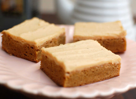 Tea Frosted Blondie Brownies