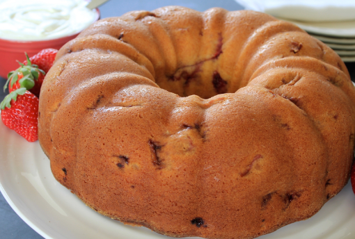 Strawberry Pound Cake with Vanilla Whipped Cream