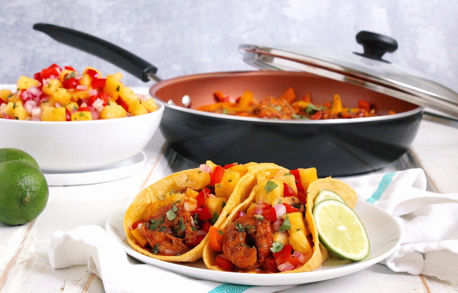 Shrimp Fajitas with Pineapple Salsa