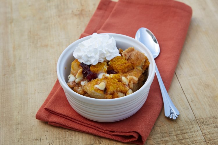 Pumpkin-White Chocolate Bread Pudding