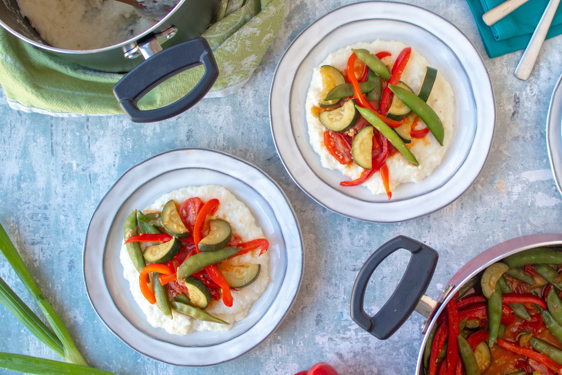 Vegetable Ragout over Cheesy Grits