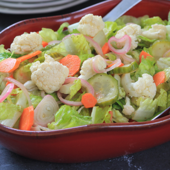 Pickled Vegetables and Romaine Salad
