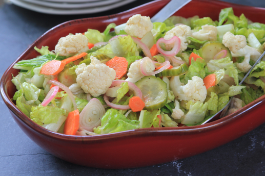 Pickled Vegetables and Romaine Salad