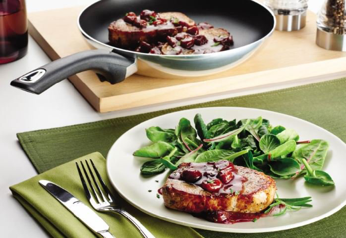 Pork Chops with Rosemary Cherry Sauce