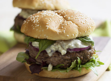 Blue Cheese Burger with Basil