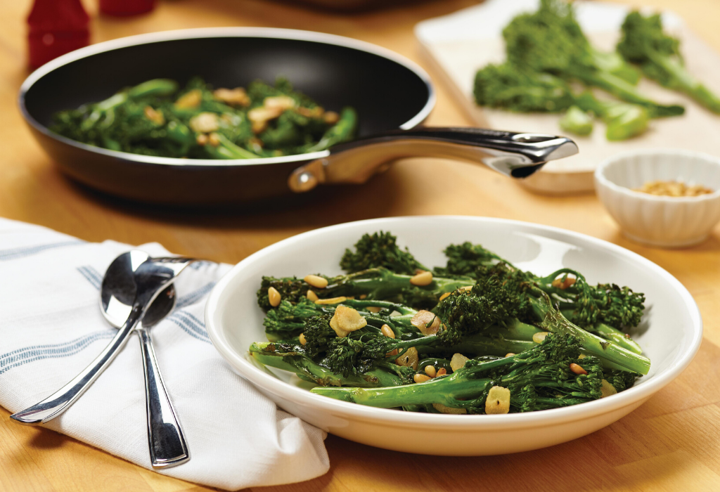 Broccolini with Pine Nuts and Golden Garlic Slivers