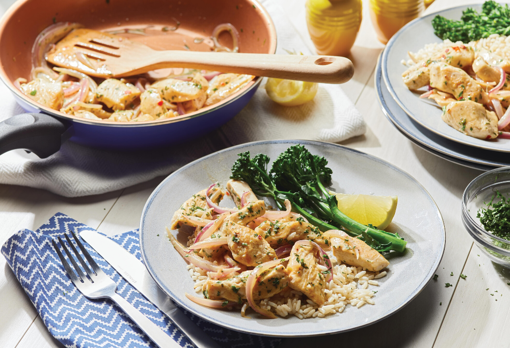 Chicken Scampi Over Rice