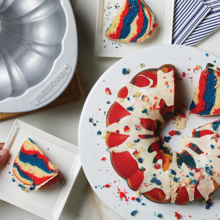 Red, White, and Blue Swirl Cake - Farberware Cookware