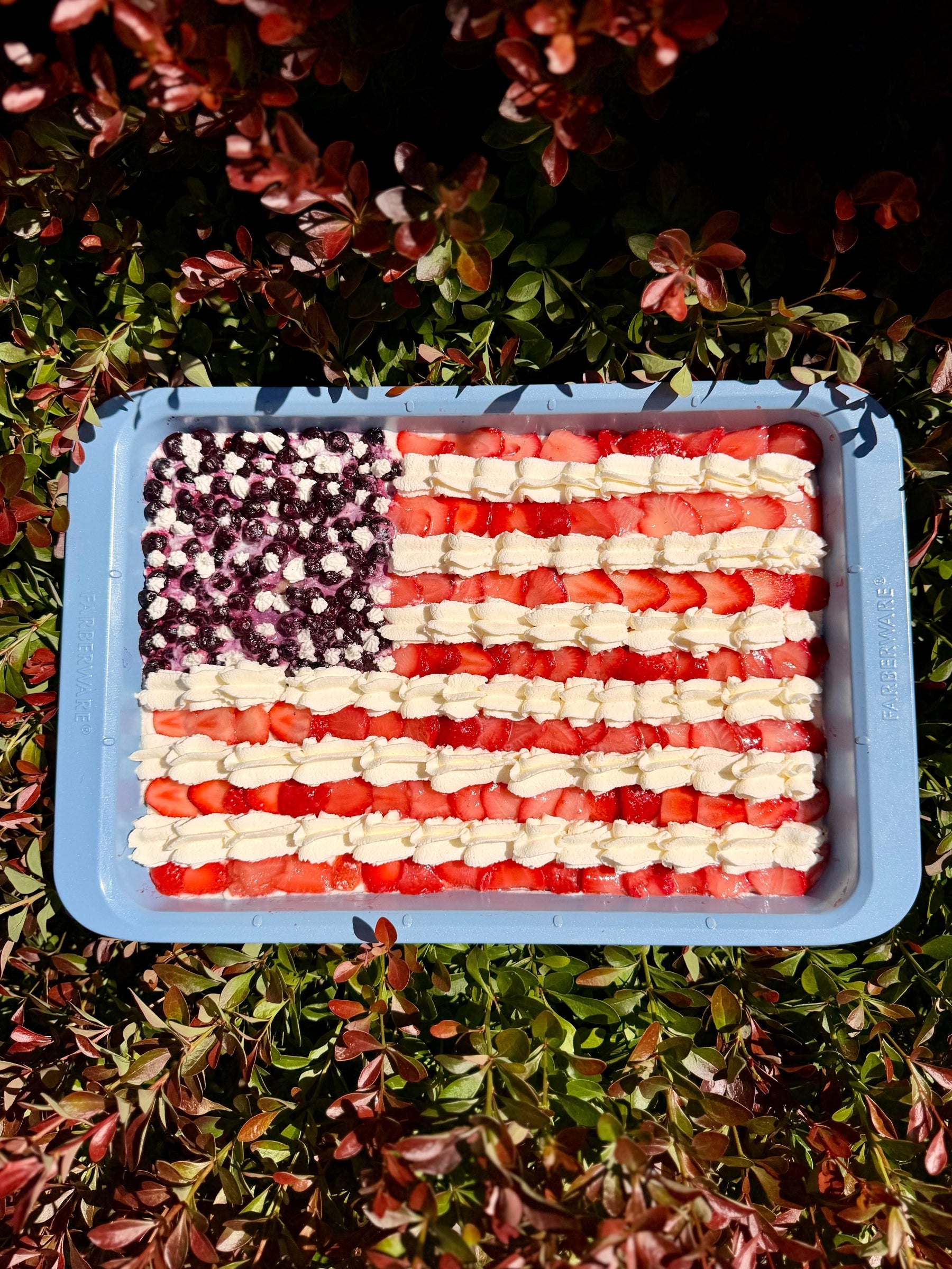 Berry Chantilly Flag Cake