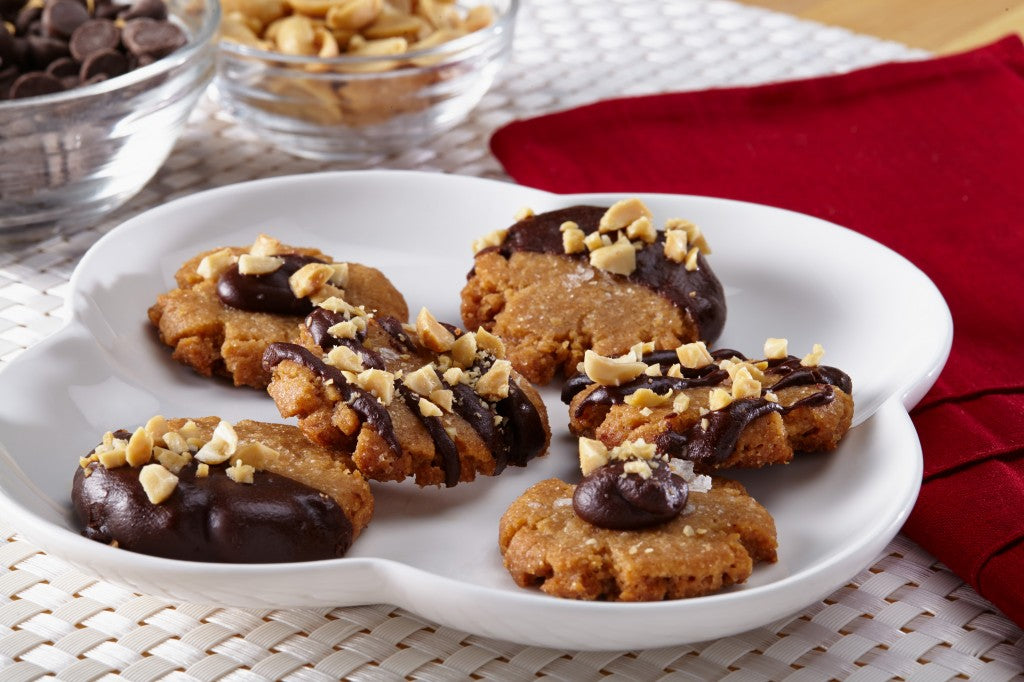 Ganache Topped Peanut Butter Cookies