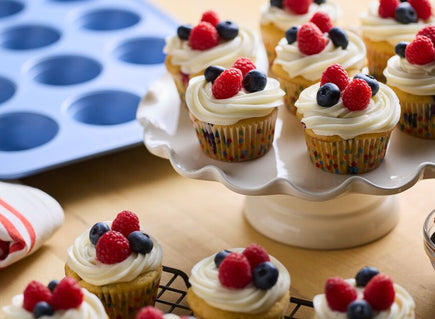 Red, White, and Blueberry Cupcakes