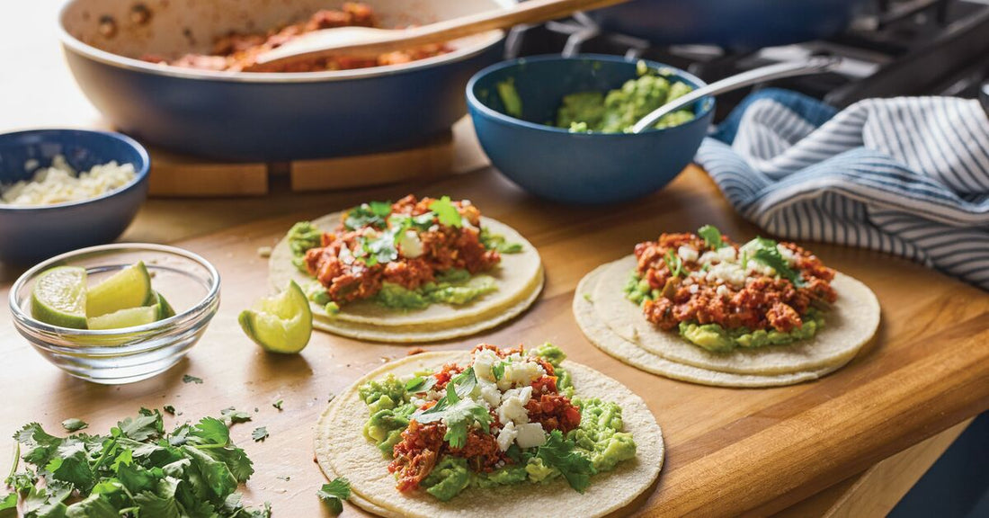 Spicy Stir-Fried Chorizo and Veggie Breakfast Tacos