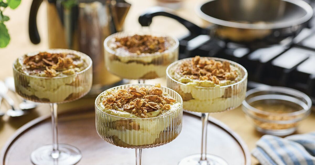 Toasted Almond Tiramisu Parfaits
