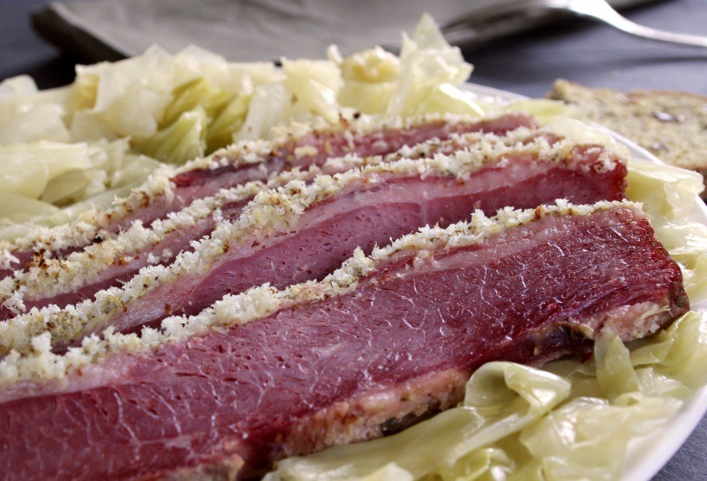 Horseradish and Mustard Crusted Corned Beef and Cabbage