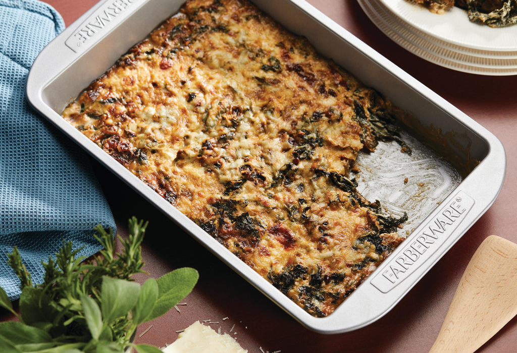 Kale and Caramelized Onion Gratin Farberware Cookware