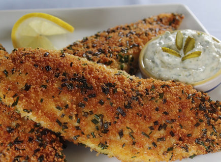 Panko Crusted Tilapia with Tartar Sauce