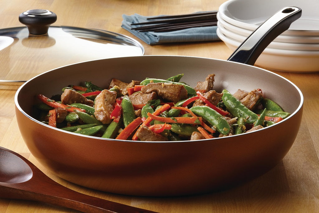 Pork Stir-Fry with Peppers, Carrots, and Sugar Snaps - Farberware