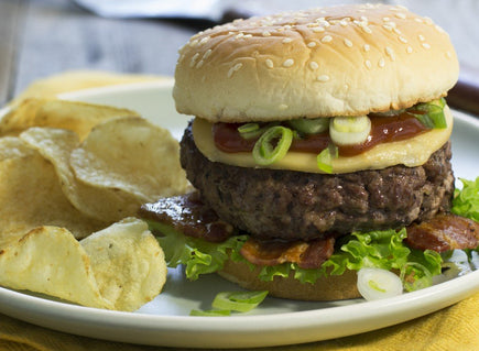 Rodeo Burger with Barbecue Sauce and Bacon