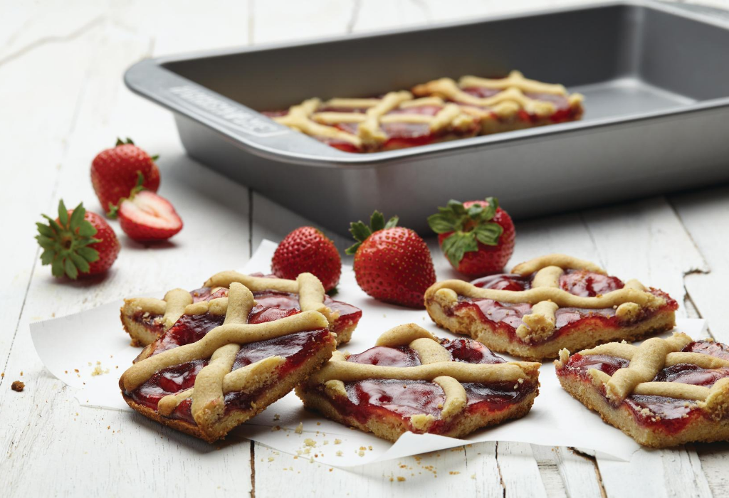 Strawberry Linzer Bar Cookies