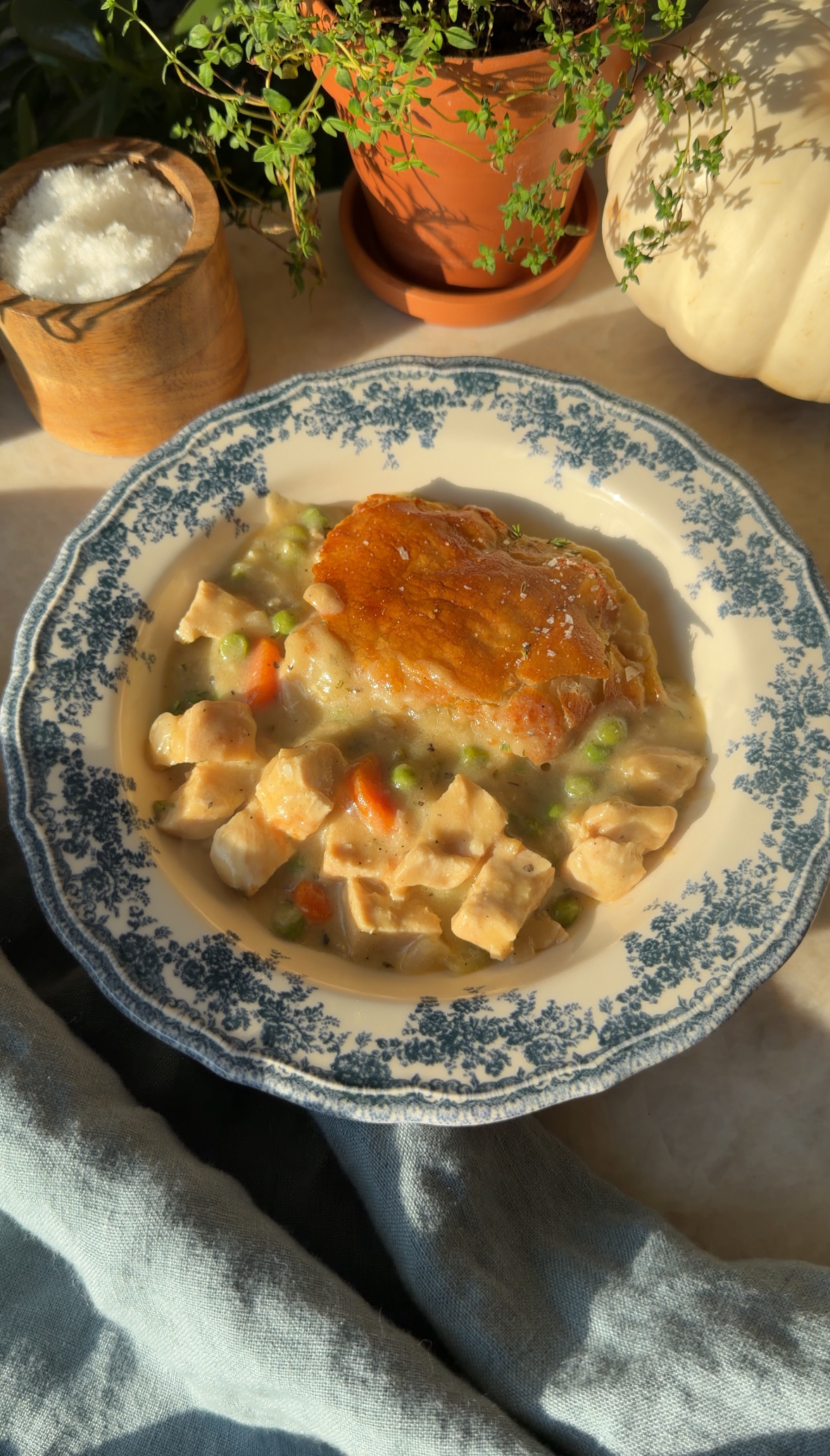 Chicken Pot Pie with Puff Pastry Crust
