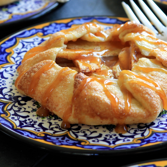 Individual Rustic Apple Tarts with Riesling-Caramel Sauce