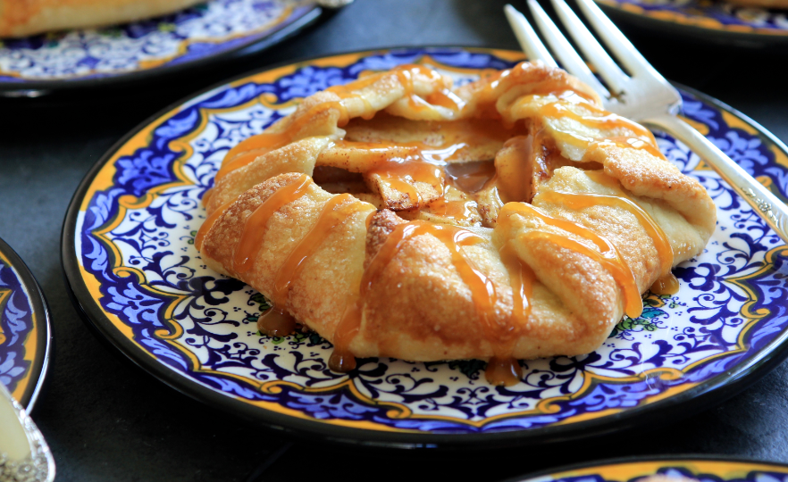 Individual Rustic Apple Tarts with Riesling-Caramel Sauce