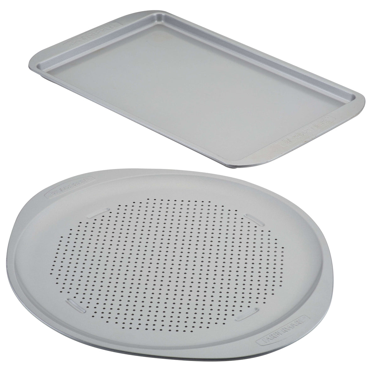 2-Piece Perforated Pizza Pan and Baking Sheet Set