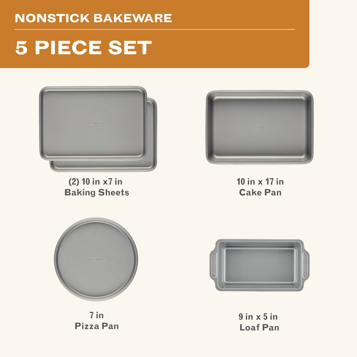 5-Piece Toaster Oven Bakeware Set