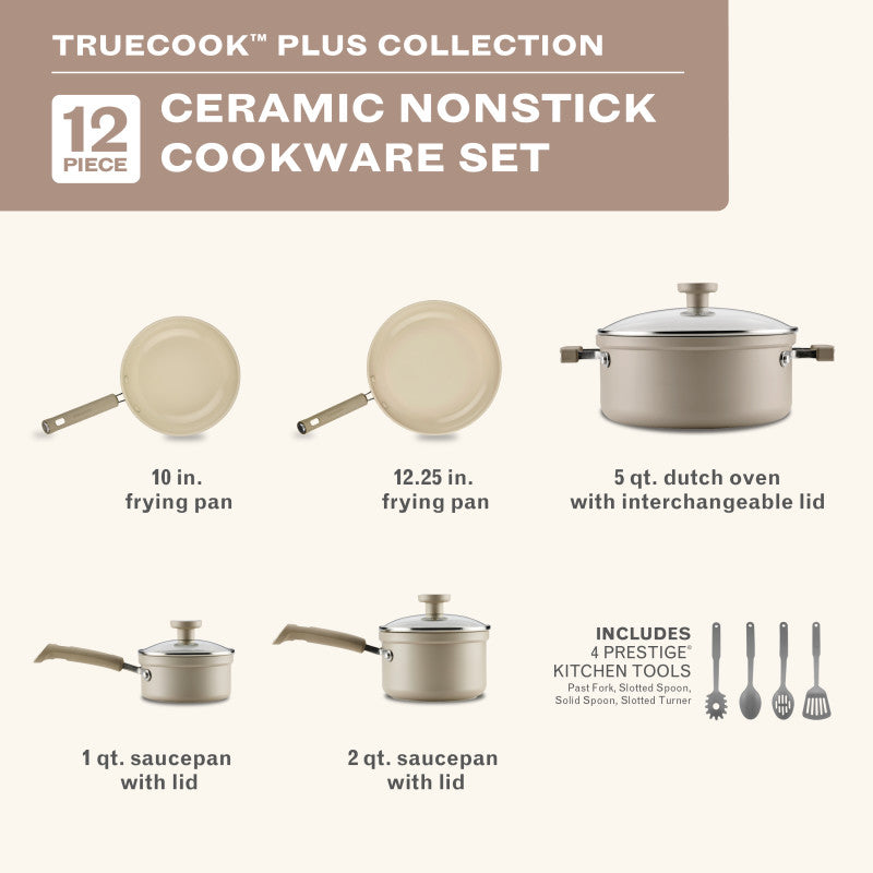 12-Piece Ceramic Plus Induction Cookware Set