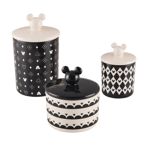 3 Piece Set of Ceramic Jar with Airtight Lids - Primary