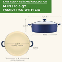 14-Inch Ceramic Nonstick Family Pan with Lid