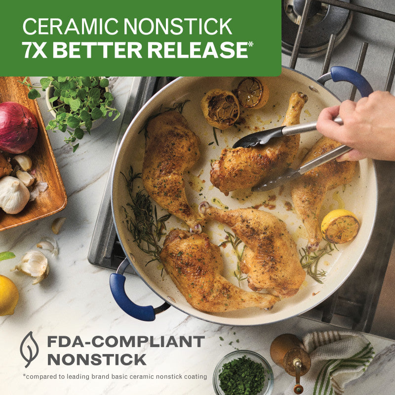14-Inch Ceramic Nonstick Family Pan with Lid