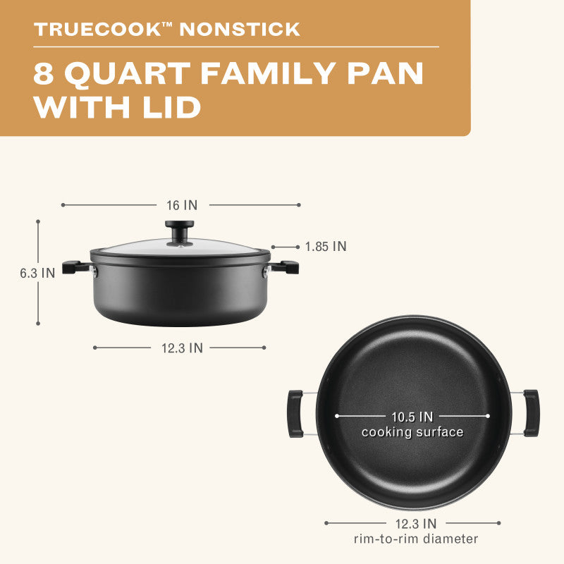 8-Quart Nonstick Family Pan with Lid