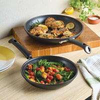 10 & 12-Inch Nonstick Frying Pan Set - Black