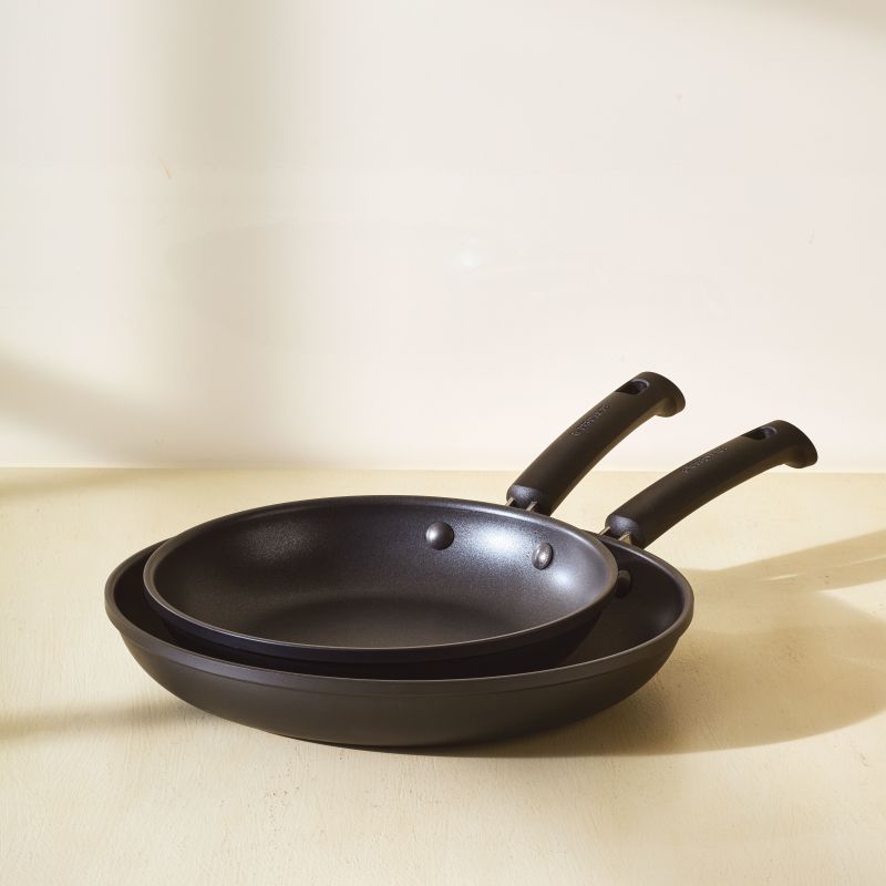 10 & 12-Inch Nonstick Frying Pan Set - Black