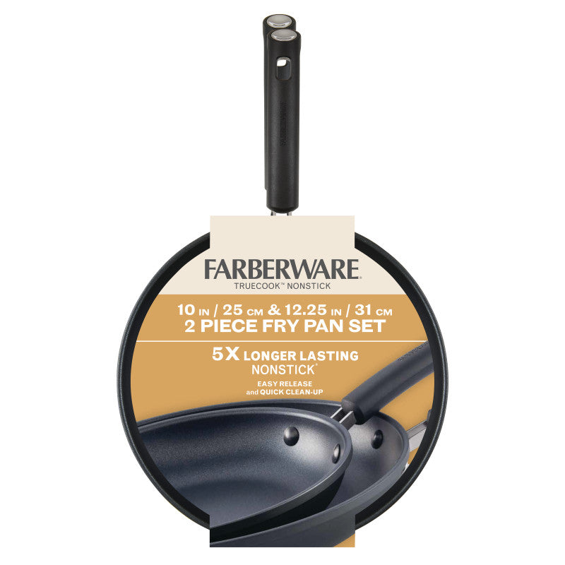 10 & 12-Inch Nonstick Frying Pan Set - Black