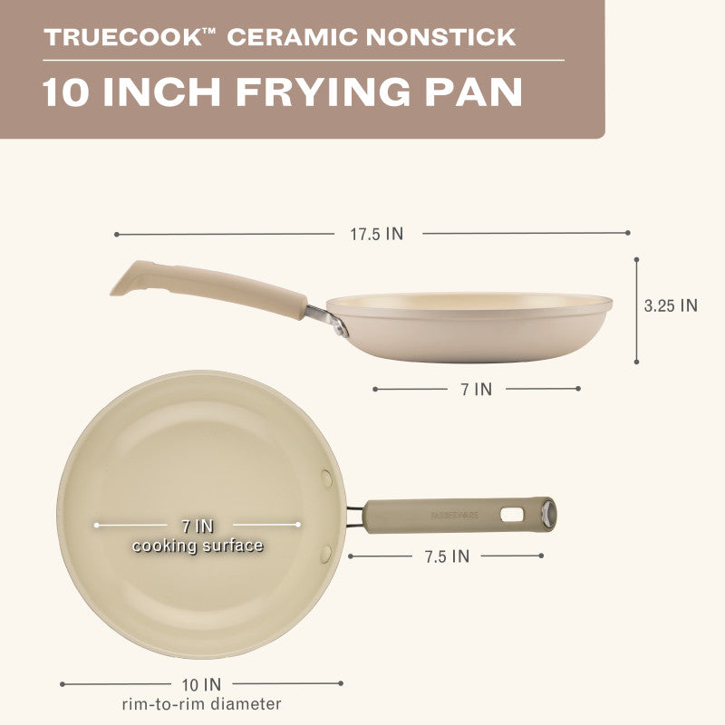 10-Inch Ceramic Nonstick Frying Pan - Taupe