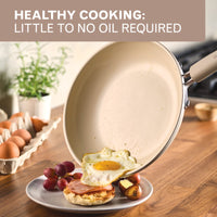10-Inch Ceramic Nonstick Frying Pan - Taupe