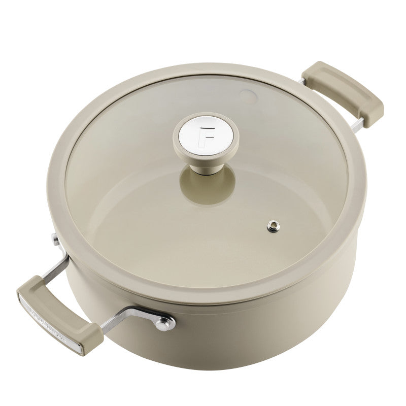 12-Piece Ceramic Nonstick Cookware Set - Taupe
