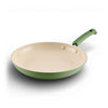 12.25-Inch Ceramic Nonstick Frying Pan - Olive Green