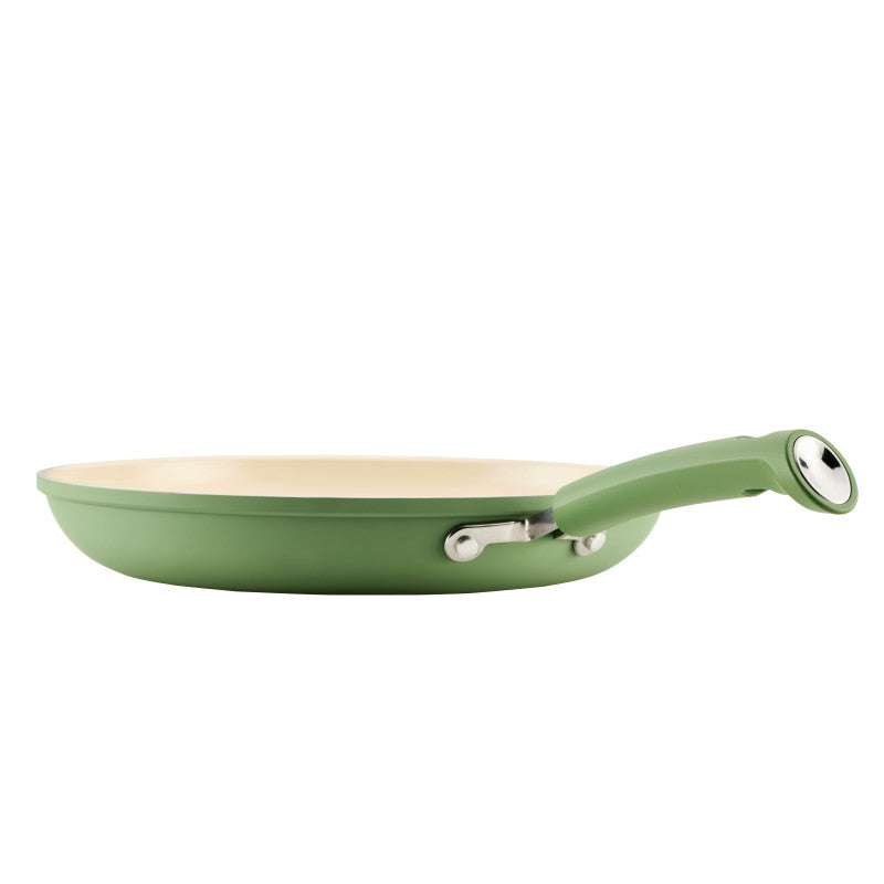 12.25-Inch Ceramic Nonstick Frying Pan - Olive Green