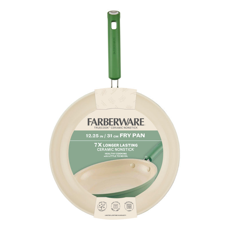 12.25-Inch Ceramic Nonstick Frying Pan - Olive Green