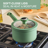 12-Piece Ceramic Nonstick Cookware Set - Olive Green