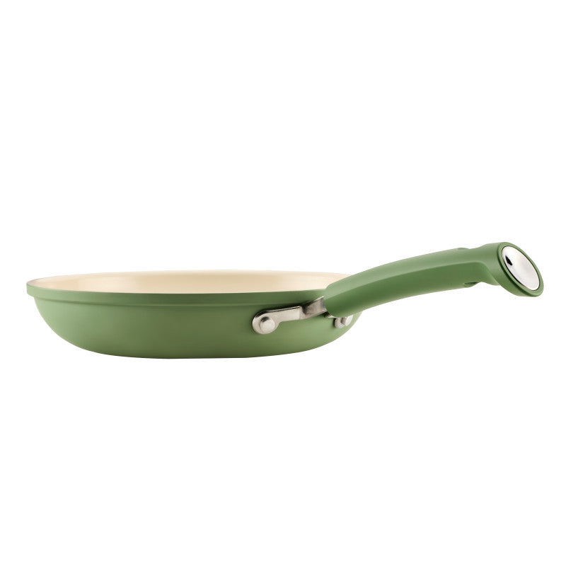 12-Piece Ceramic Nonstick Cookware Set - Olive Green