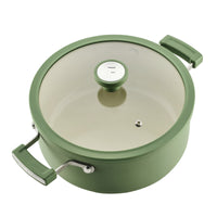 12-Piece Ceramic Nonstick Cookware Set - Olive Green